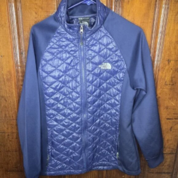 North Face Quilted Thermal Full Zip Up Dark Blue Jacket Coat, Womens Size XXL - Picture 1 of 6
